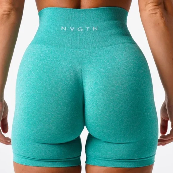 NVGTN Pro Seamless Shorts - S - Turquoise - Picture 3 of 4